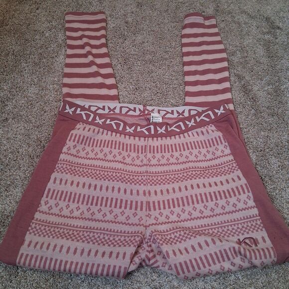 Kari Traa 100% Merino Wool Akle Hood Base Layer Top & Bottoms Pink Size XL - Picture 9 of 15